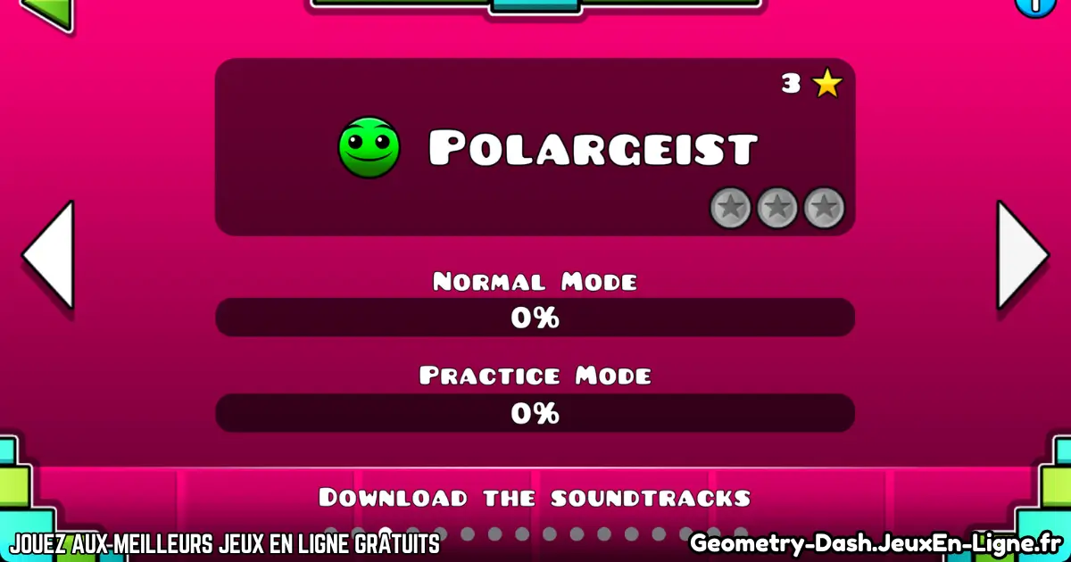 Niveau Polargeist dans Geometry Dash affichant la progression